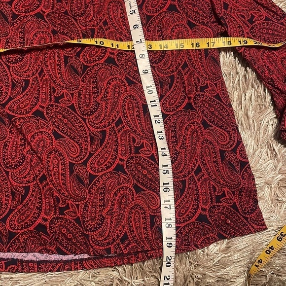 MICHAEL Michael Kors Red & Black Flare Sleeves Top Size Small - Picture 6 of 9